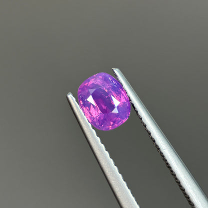 0.77ct Natural Pinkish Purple Milky Sapphire Vietnam. Cushion Shape. No Treatment Milky Sapphire Luc Yen.