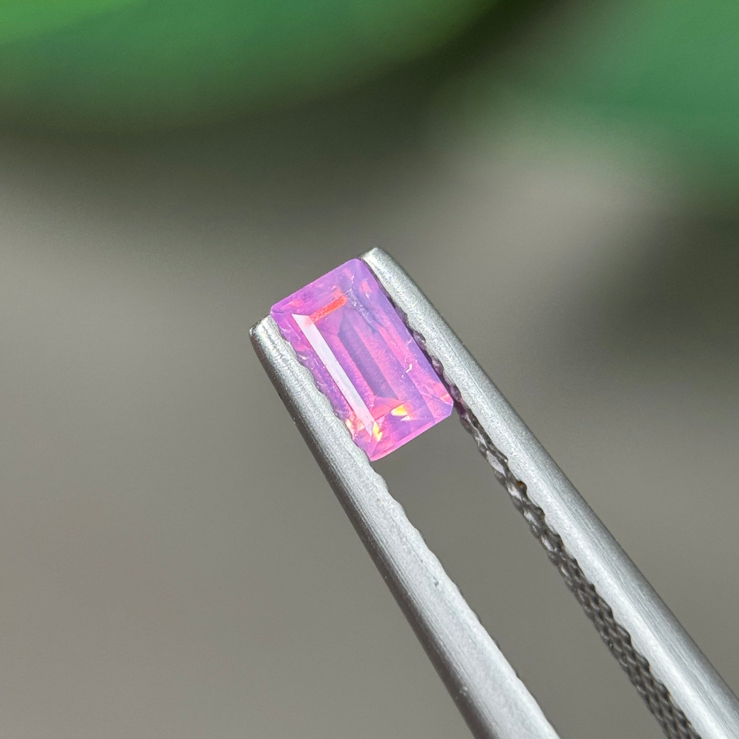 0.39 ct Natural Pink Milky Sapphire Vietnam. Emerald Shape. No Treatment.