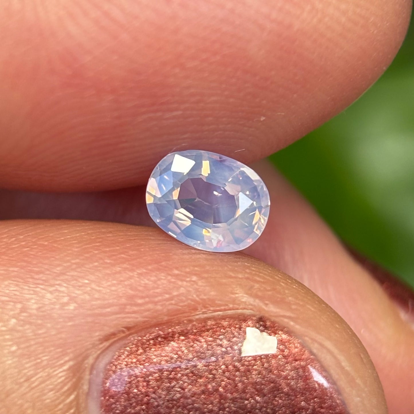 0.55 ct Natural White Milky Sapphire Vietnam. Oval Shape. No Treatment.