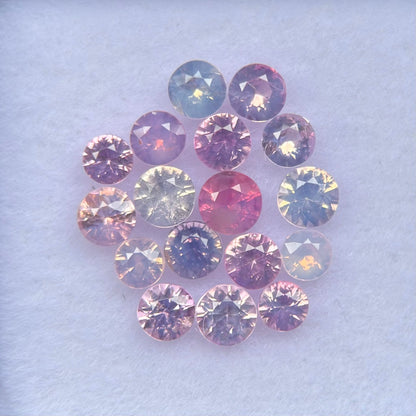 1.96 ct / 17Pcs Natural Milky Sapphire Viet Nam. Round Shape. No treatment.