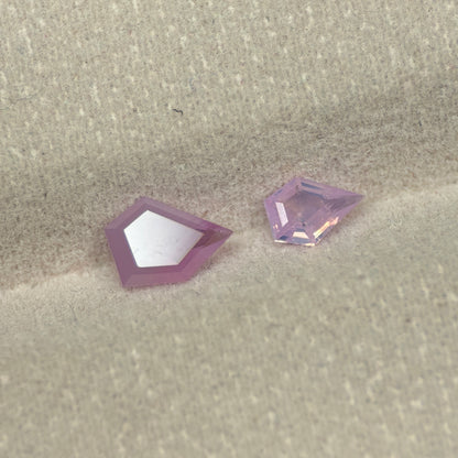 1,23ct/ 2Pcs Natural Pink Milky Sapphire Vietnam. Freeform. No Treatment Milky Sapphire Luc Yen.