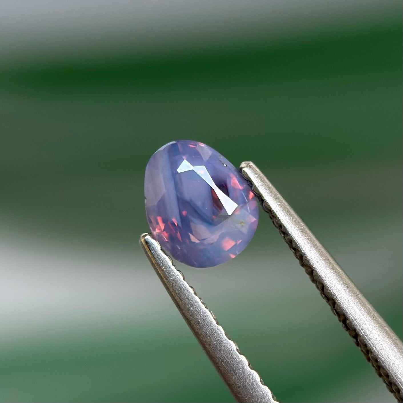 0.73 ct Natural Pinkish Prurple Milky Sapphire Vietnam. Cushion Shape. No Treatment.
