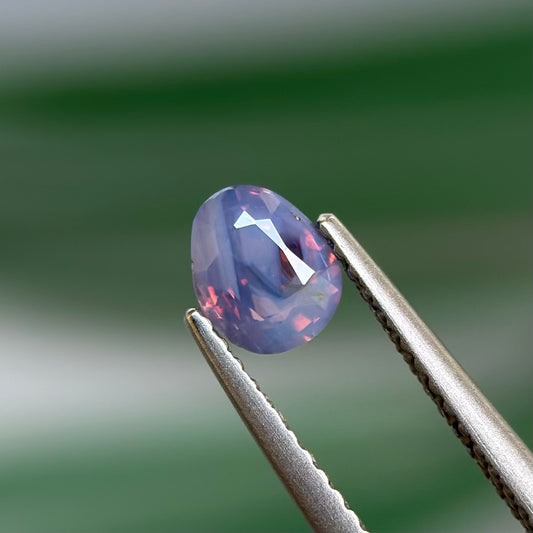 0.73 ct Natural Pinkish Prurple Milky Sapphire Vietnam. Cushion Shape. No Treatment.
