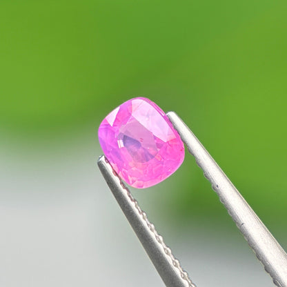 0.6 ct Natural Pink Milky Sapphire Vietnam. Cushion Shape. No Treatment.
