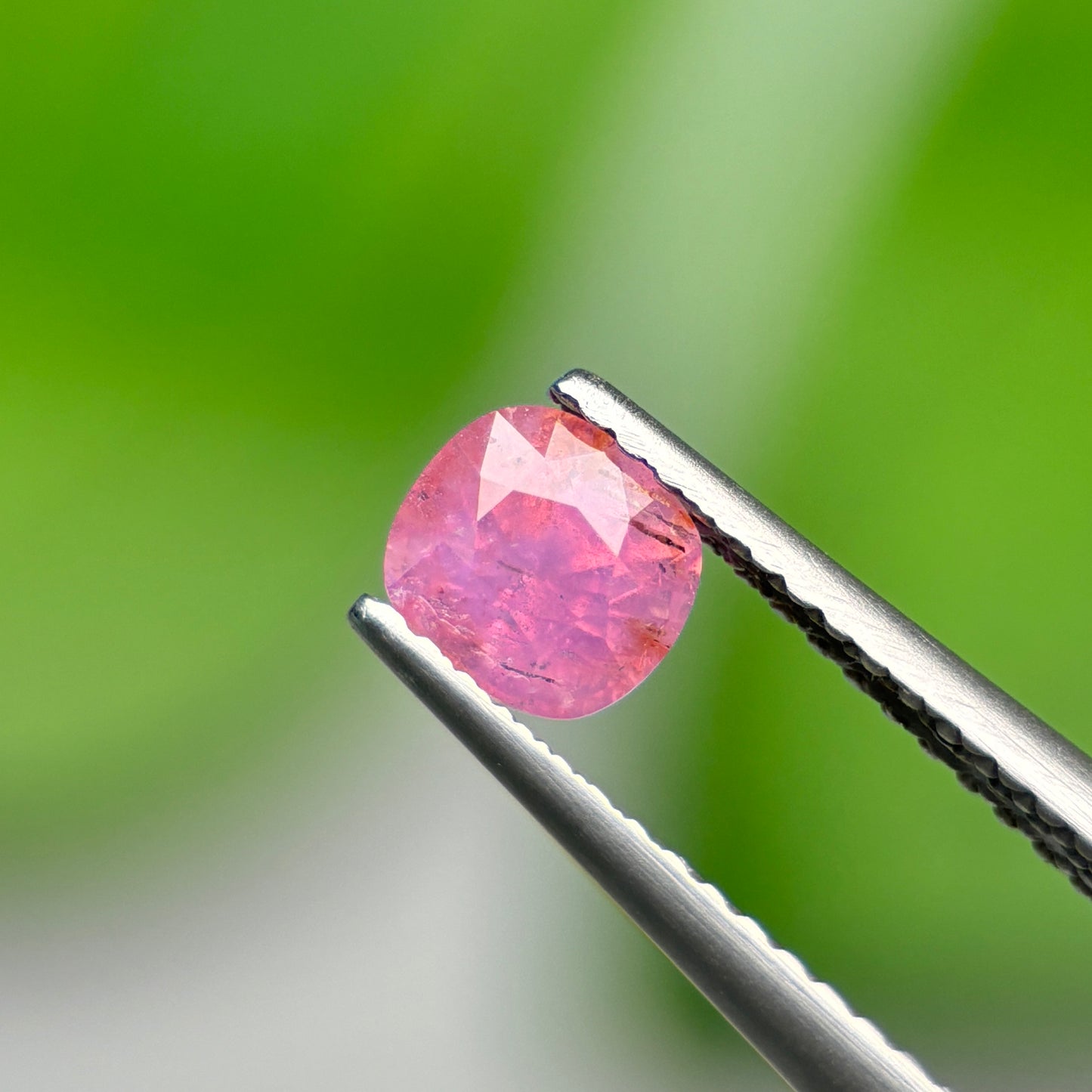 0,82ct Natural Pink Milky Sapphire Vietnam. Cushion Shape. No Treatment Milky Sapphire Luc Yen.