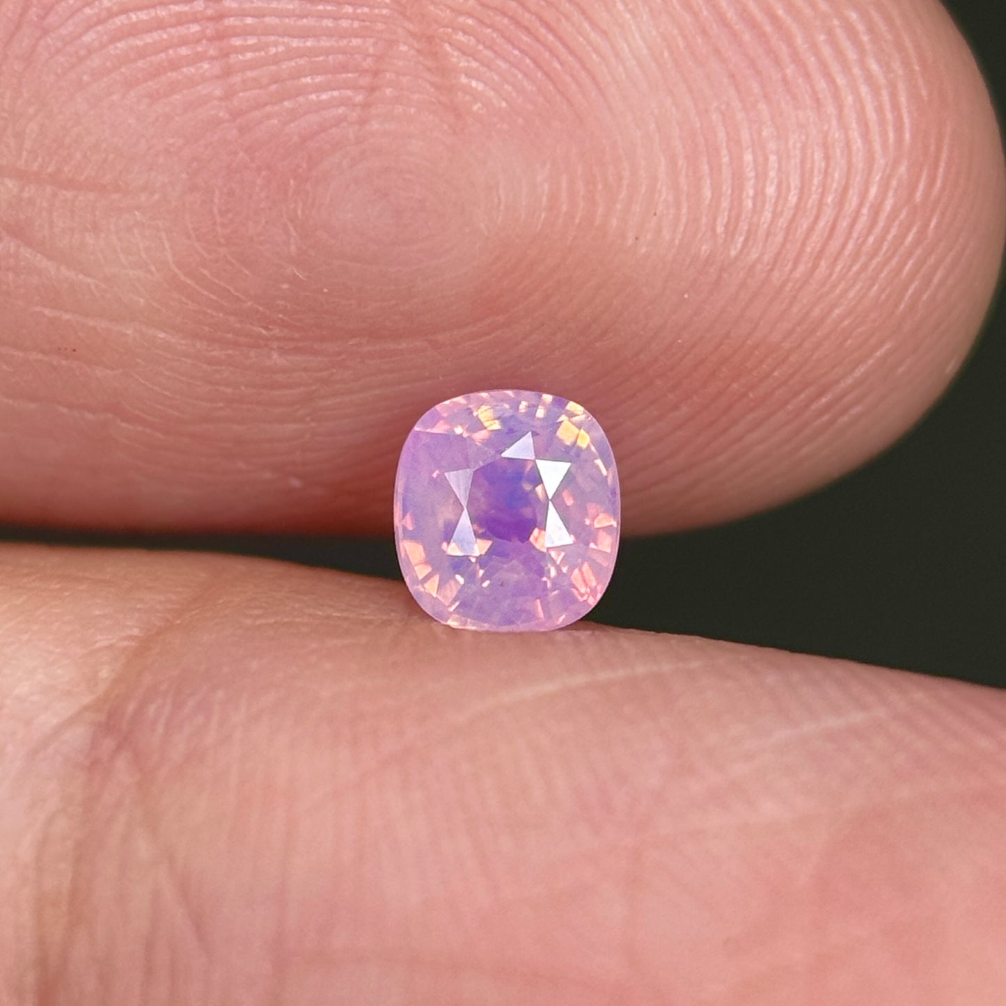 0.55 ct Natural Pink Milky Sapphire Vietnam. Cushion Shape. No Treatment.