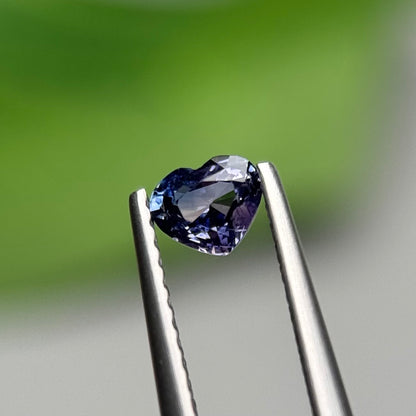 0.43 ct Natural Blue Milky Sapphire Vietnam. Heart Shape. No Treatment.