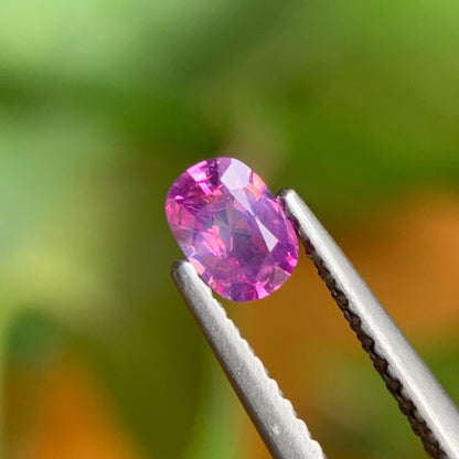 0.38 ct Natural Purplish Pink Milky Sapphire Vietnam. Cushion Shape. Unheat.