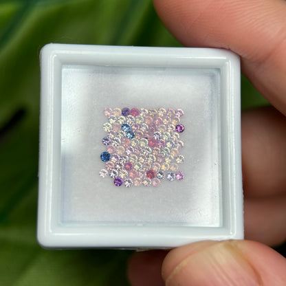 1,0ct/82Pcs Natural Sapphire Vietnam, Round Shape, C1 Quality, No Treatment Sapphire Luc Yen.