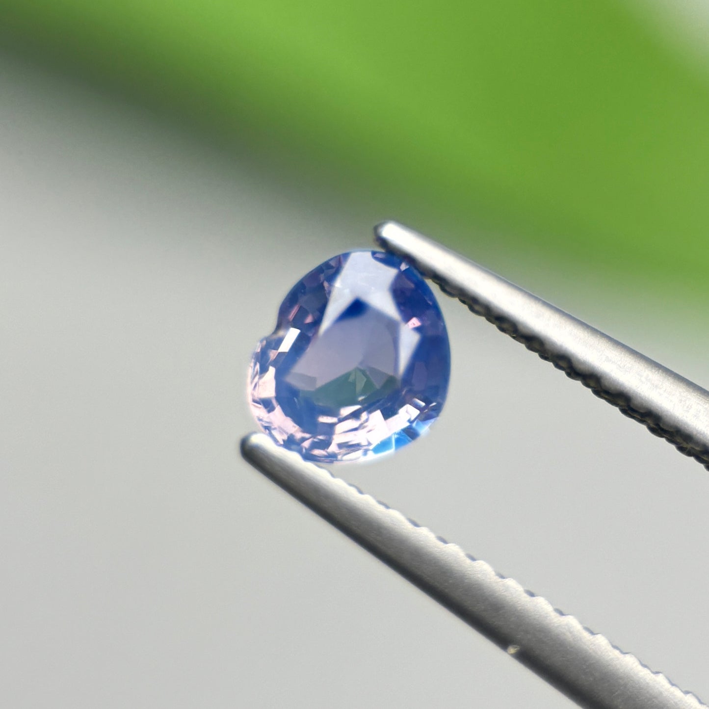 0.65ct Natural Whitish Blue Silky Sapphire Vietnam. Heart Shape. No Treatment