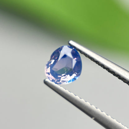 0.65ct Natural Whitish Blue Silky Sapphire Vietnam. Heart Shape. No Treatment
