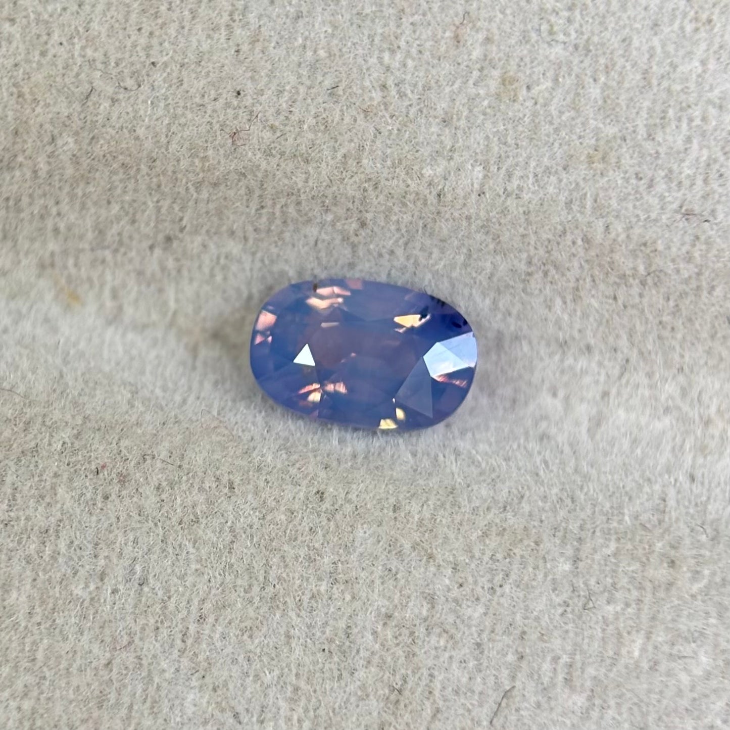 0.72ct Natural Purple - Blue Milky Sapphire Vietnam. Cushion Shape. No Treatment.