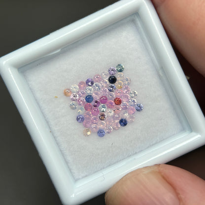 1,0ct/ 58Pcs Natural Sapphire Vietnam, Round Shape, C2 Quality, No Treatment Sapphire Luc Yen.