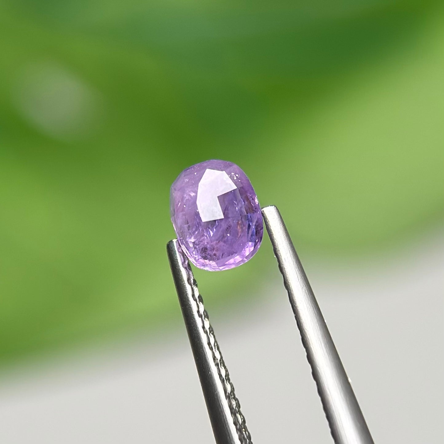 0.78 ct Natural Purple Milky Sapphire Vietnam. Cushion Shape. No Treatment.