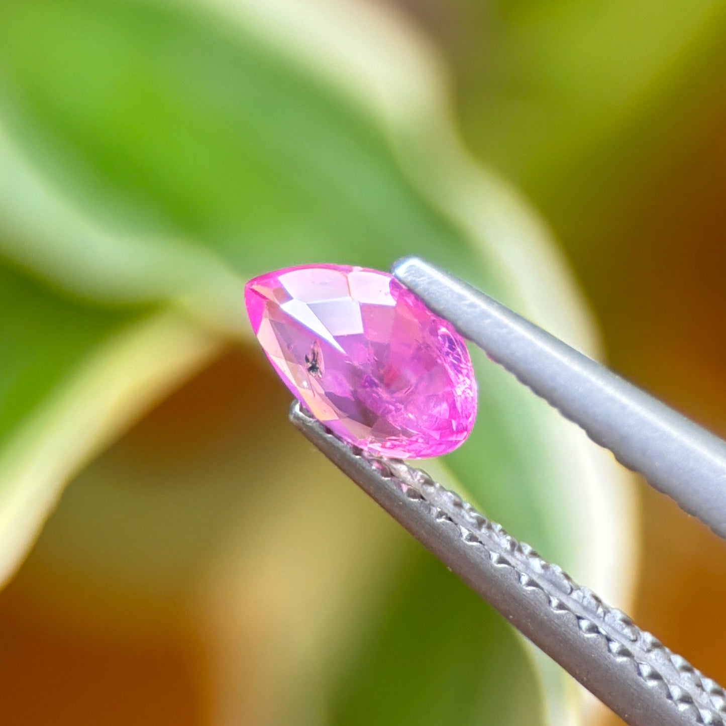 0.43 ct Natural Pink Milky Sapphire Vietnam. Pear Shape. No Treatment.