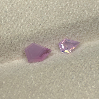 1,23ct/ 2Pcs Natural Pink Milky Sapphire Vietnam. Freeform. No Treatment Milky Sapphire Luc Yen.