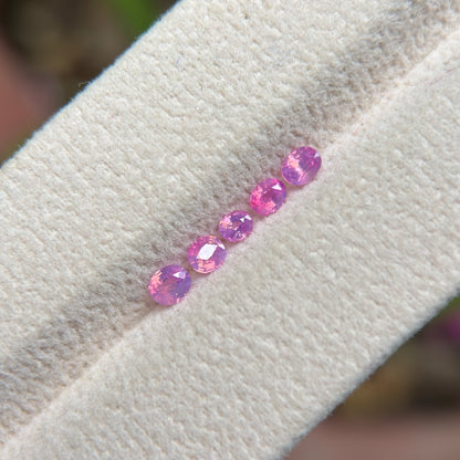 0.78 ct / 5Pcs Natural Pink  Milky Sapphire Viet Nam. Cushion Shape. No treatment.