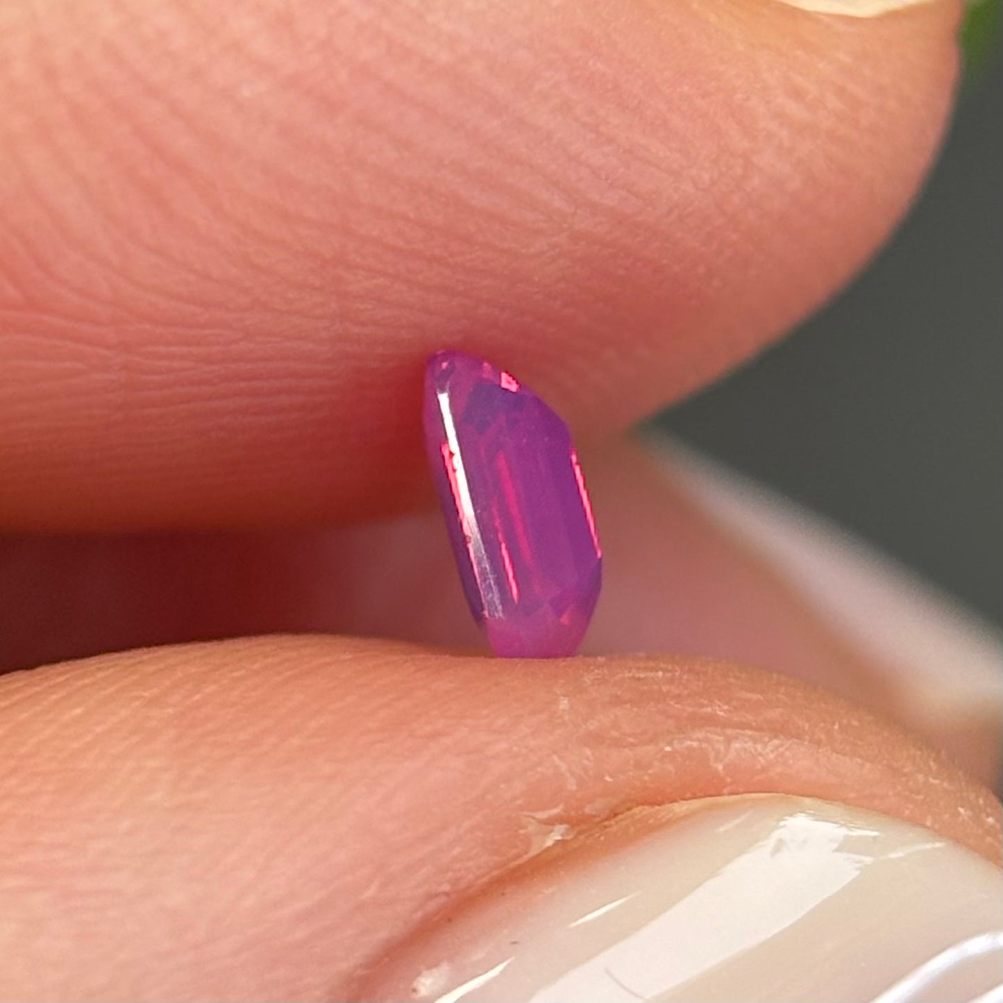 0.39 ct Natural Pink Milky Sapphire Vietnam. Emerald Shape. No Treatment.