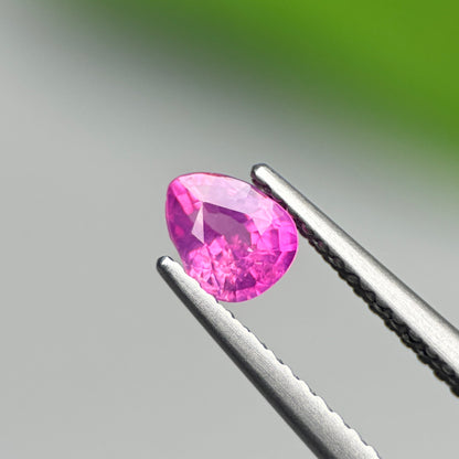 0.56 ct Natural Pink Milky Sapphire Vietnam. Pear Shape.