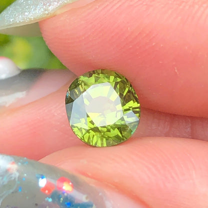 1,61ct Natural Green Tourmaline Vietnam. Cushion Shape. No Treatment, No Heat Tourmaline Luc Yen.