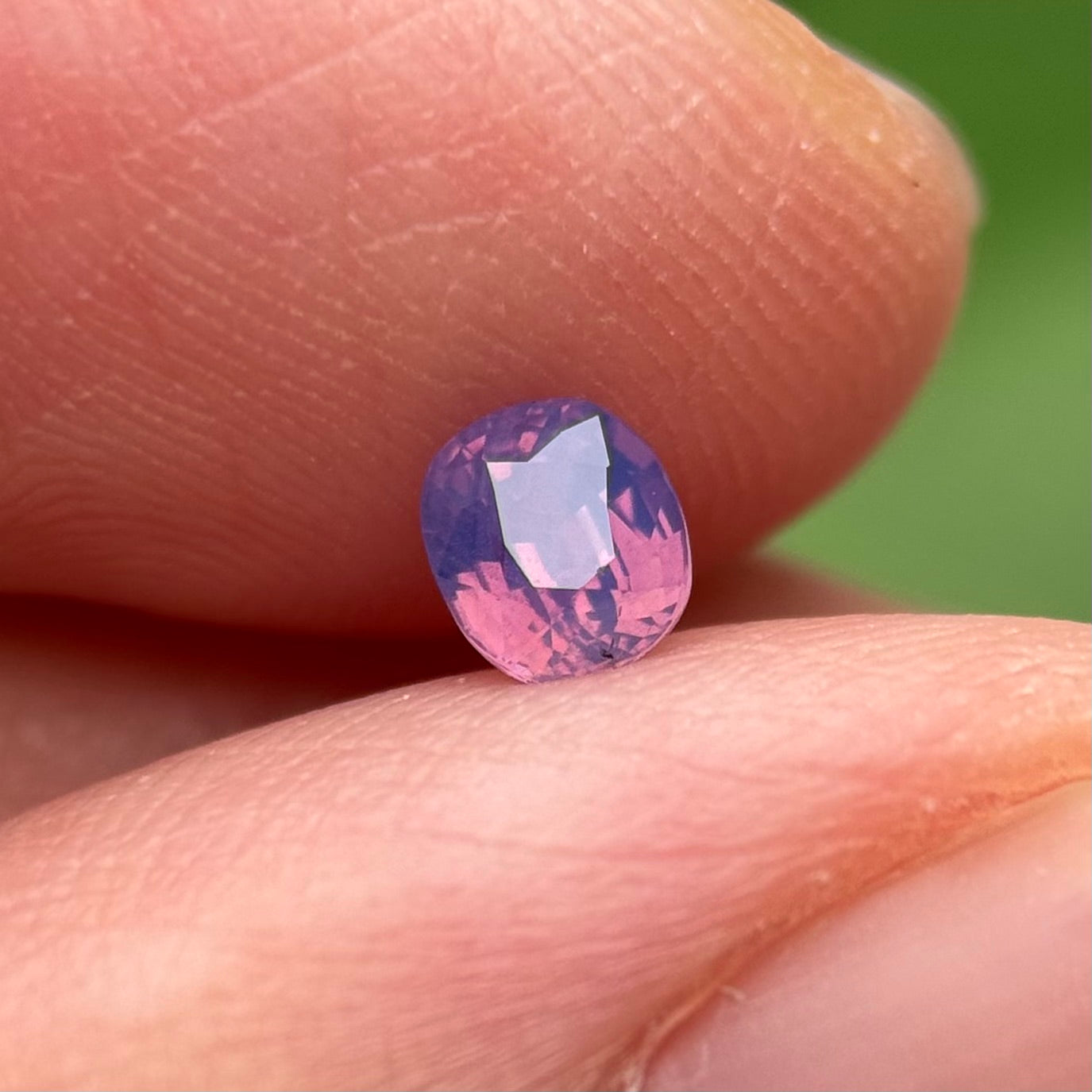 0.43 ct Natural Pinkish Purple Milky Sapphire Vietnam. Cushion Shape. No Treatment.