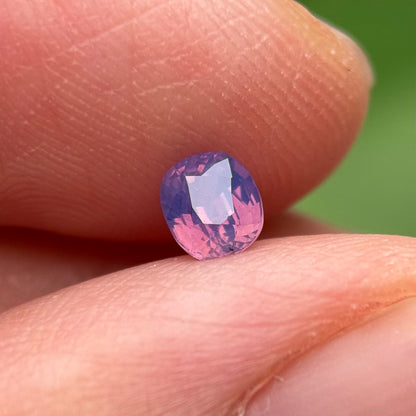 0.43 ct Natural Pinkish Purple Milky Sapphire Vietnam. Cushion Shape. No Treatment.