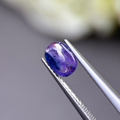 1.27ct Natural Purple-Blue Cacbochon Sapphire Viet Nam. No treatment.