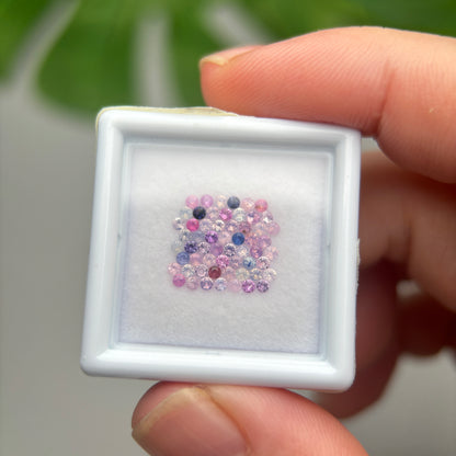1,0ct/58Pcs Natural Sapphire Vietnam, Round Shape, C2 Quality, No Treatment Sapphire Luc Yen.