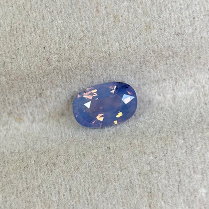 0.72ct Natural Purple - Blue Milky Sapphire Vietnam. Cushion Shape. No Treatment.