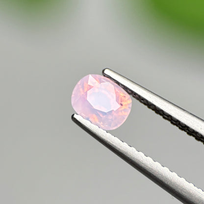 0.70 ct Natural Pinkish White Milky Sapphire Vietnam. Cushion Shape.