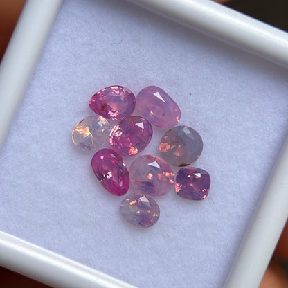 2.09 ct/ 9Pcs Natural Milky Sapphire Viet Nam. A Quality. No treatment.