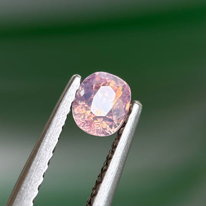 0.41 ct Natural Pinkish White Sapphire Vietnam. Cushion Shape. No Treatment.