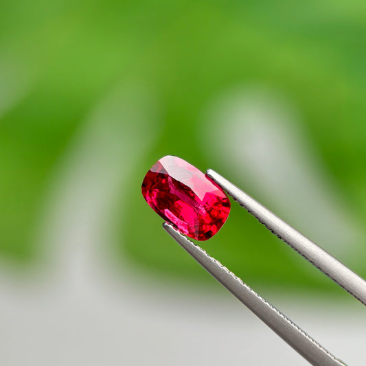1.54 ct Natural Red Spinel Vietnam. Cushion Shape. No Treatment.