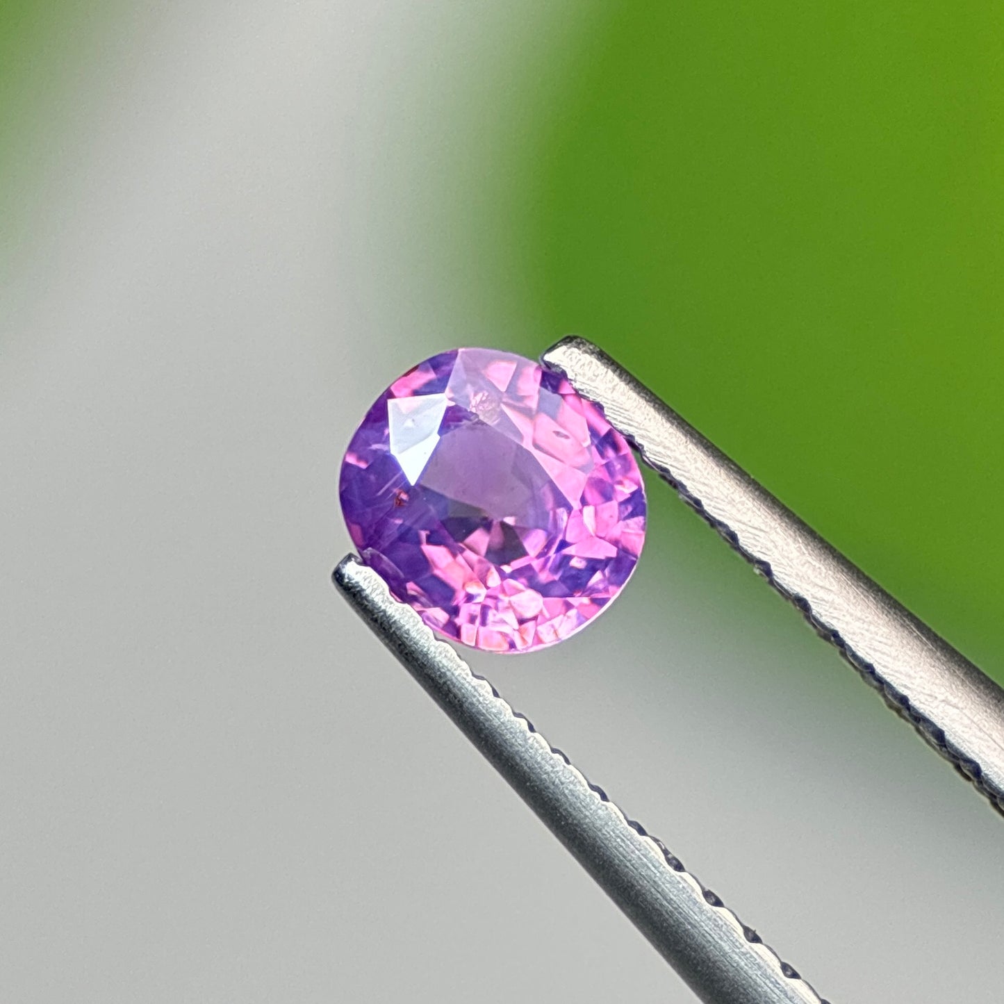 0.58 ct Natural Pinkish Purple Milky Sapphire Vietnam. Cushion Shape. No Treatment.