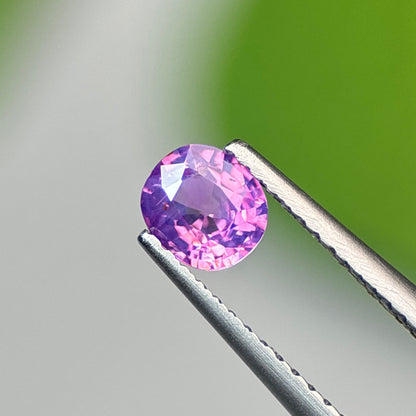 0.58 ct Natural Pinkish Purple Milky Sapphire Vietnam. Cushion Shape. No Treatment.