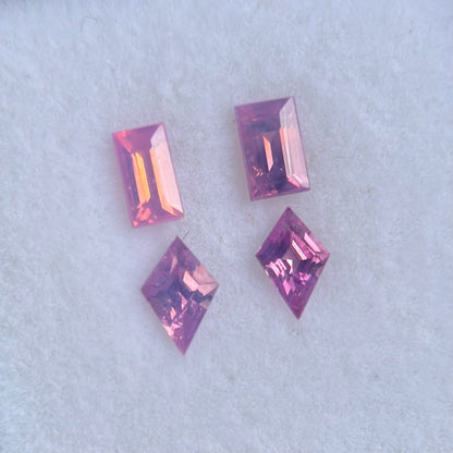 0.62 ct /4Pcs Natural Pink  Milky Sapphire Viet Nam. No treatment.