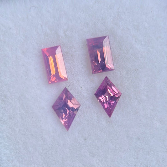 0.62 ct /4Pcs Natural Pink  Milky Sapphire Viet Nam. No treatment.