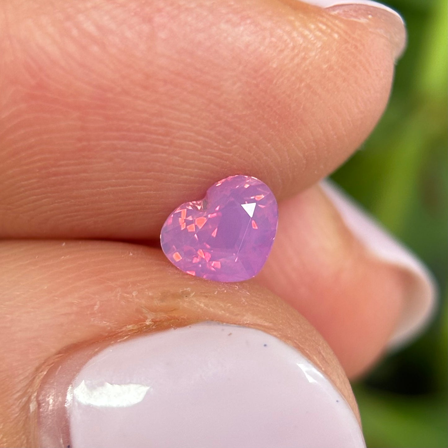 0.58ct Natural Pink Milky Sapphire Vietnam. Heart Shape. No Treatment.