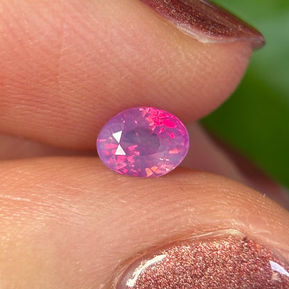 0.70 ct Natural Pink Milky Sapphire Vietnam. Cushion Shape. No Treatment.