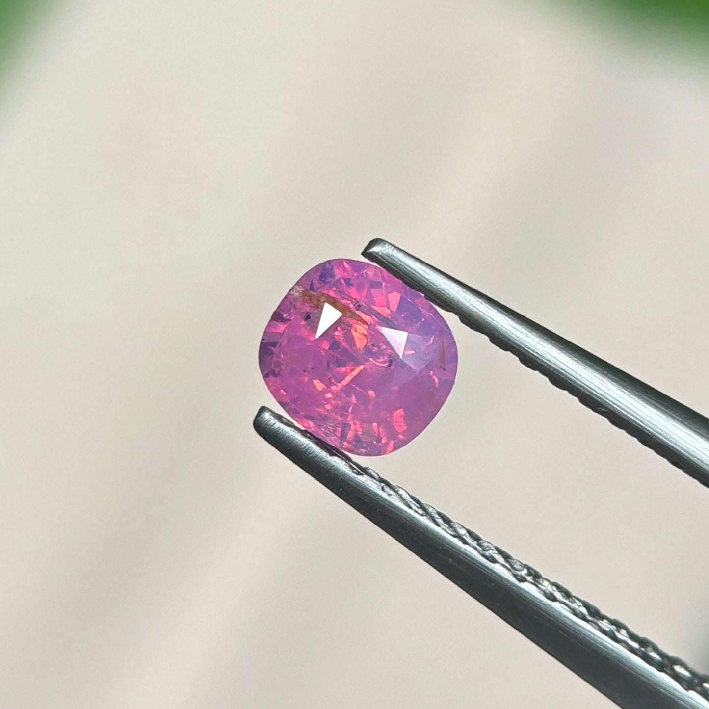 0,61ct Natural Pink Milky Sapphire Vietnam. Cushion Shape. No Treatment Milky Sapphire Luc Yen.