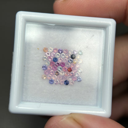 1,0ct/ 58Pcs Natural Sapphire Vietnam, Round Shape, C2 Quality, No Treatment Sapphire Luc Yen.