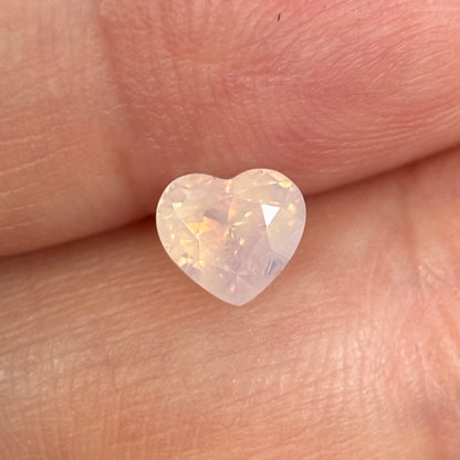 1.0ct Natural White Milky Sapphire Vietnam. Heart Shape. No Treatment.