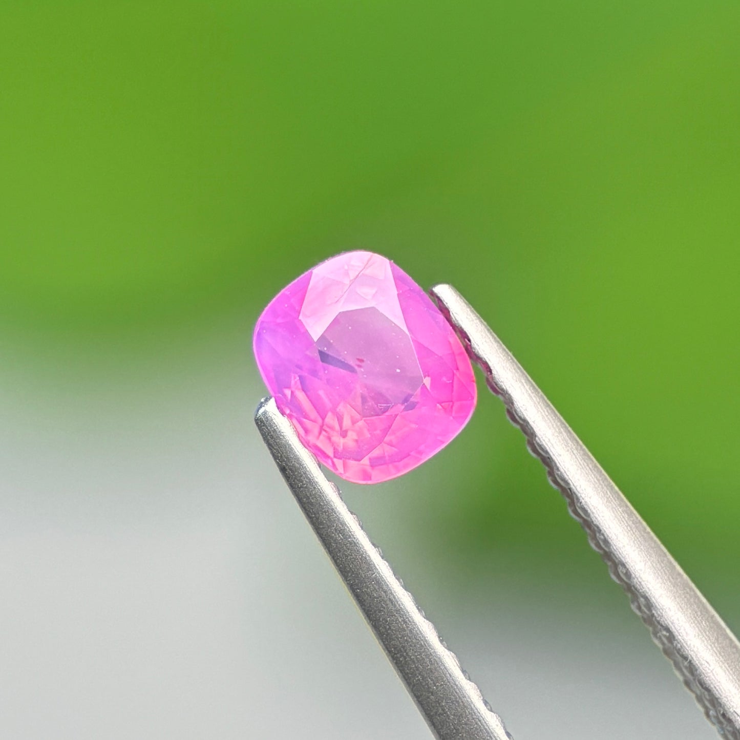 0.6 ct Natural Pink Milky Sapphire Vietnam. Cushion Shape. No Treatment.