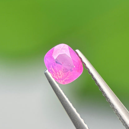 0.6 ct Natural Pink Milky Sapphire Vietnam. Cushion Shape. No Treatment.