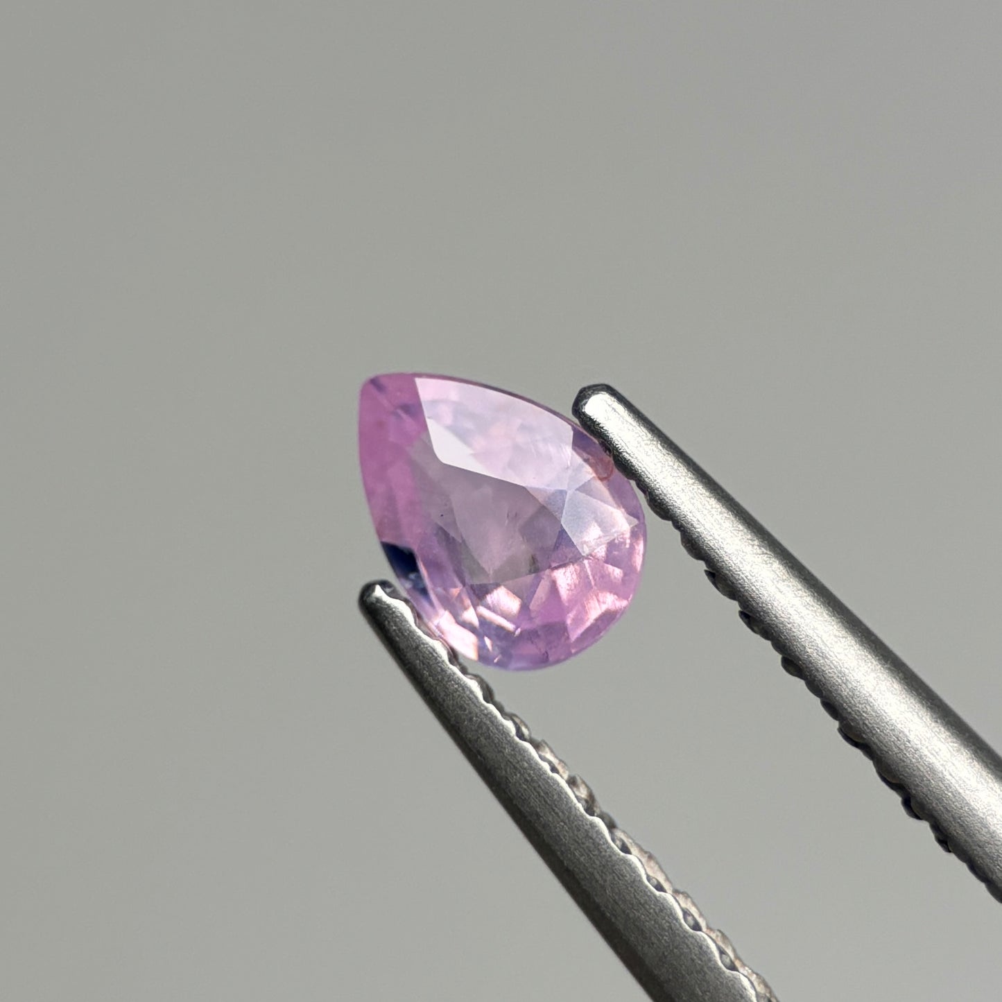 0.43 ct Natural Lite Pink Milky Sapphire Vietnam. Pear Shape.