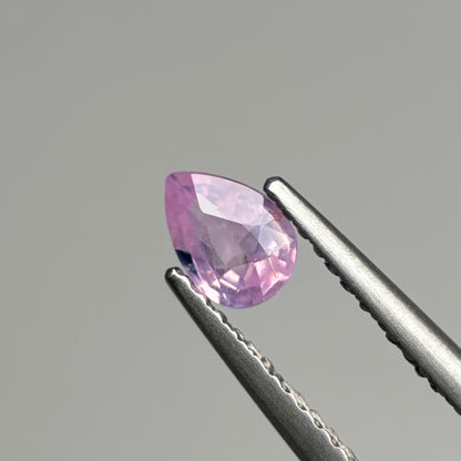 0.43 ct Natural Lite Pink Milky Sapphire Vietnam. Pear Shape.