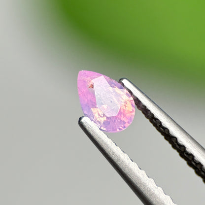 0.36 ct Natural Lite Pink Milky Sapphire Vietnam. Pear Shape.