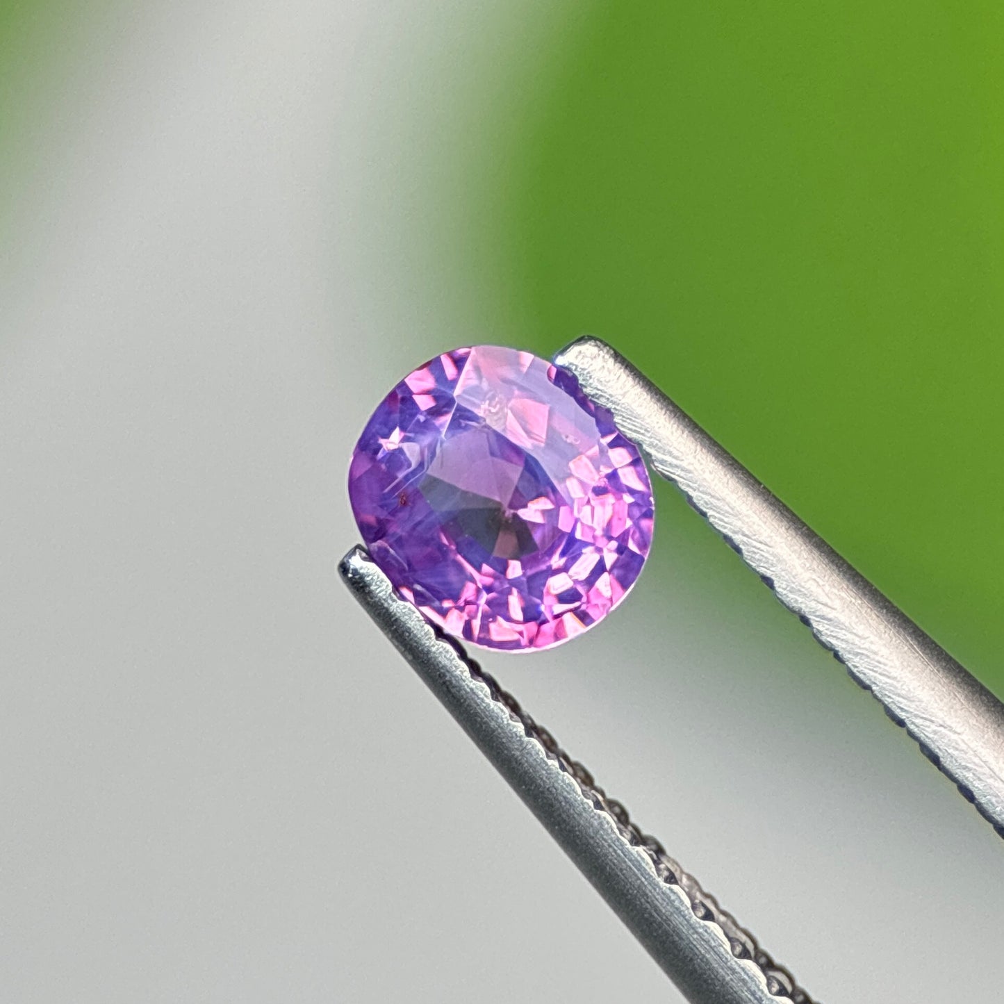 0.58 ct Natural Pinkish Purple Milky Sapphire Vietnam. Cushion Shape. No Treatment.