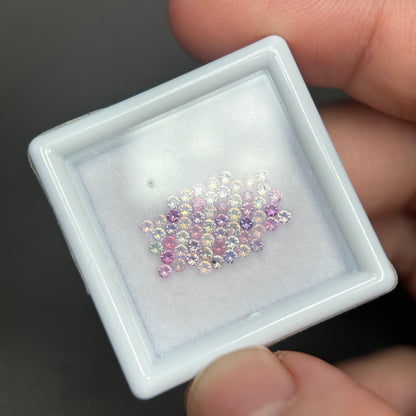 1,0ct/ 58Pcs Natural Sapphire Vietnam, Round Shape, C1 Quality, No Treatment Sapphire Luc Yen.