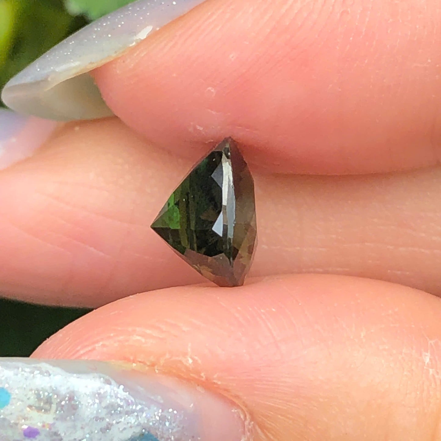 3,17ct Natural Green Sapphire Vietnam. Cushion Shape. No Treatment Sapphire Daklak.